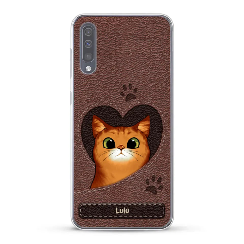 Chats curieux aspect cuir - Coque de téléphone personnalisée