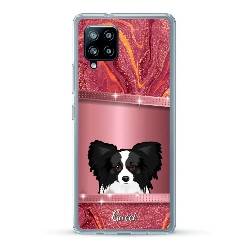 Chiens curieux aspect pailleté - Coque de téléphone personnalisée