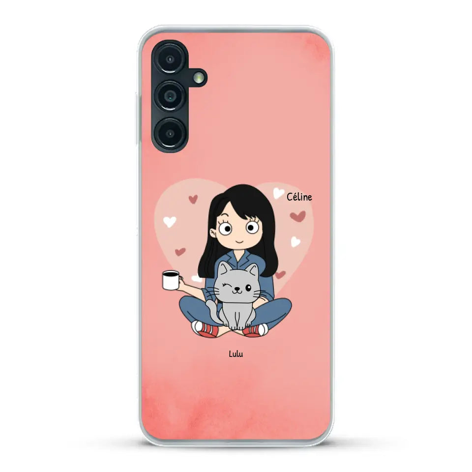 Maman chat BD - Coque de téléphone personnalisée