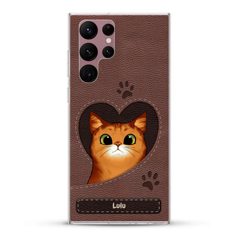 Chats curieux aspect cuir - Coque de téléphone personnalisée