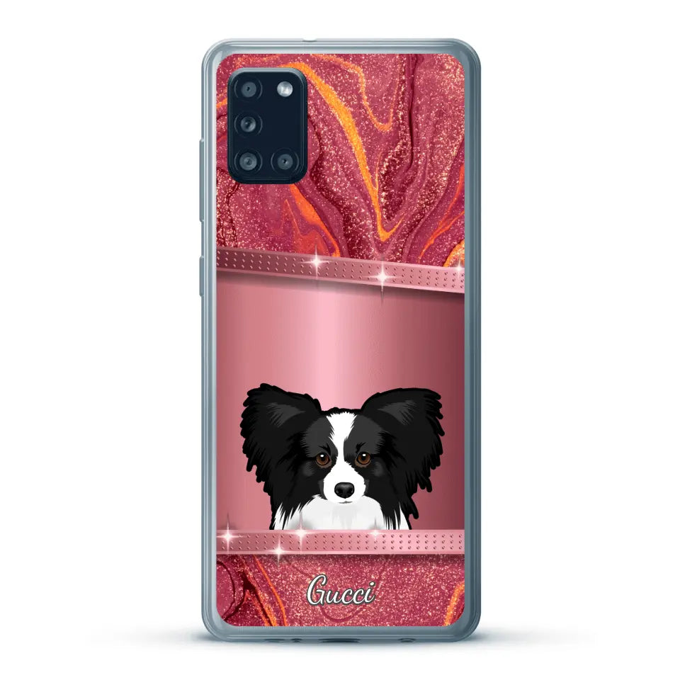 Chiens curieux aspect pailleté - Coque de téléphone personnalisée