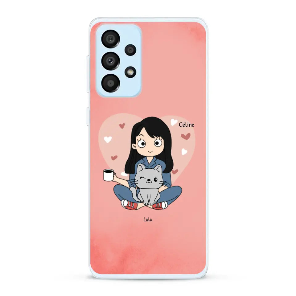 Maman chat BD - Coque de téléphone personnalisée