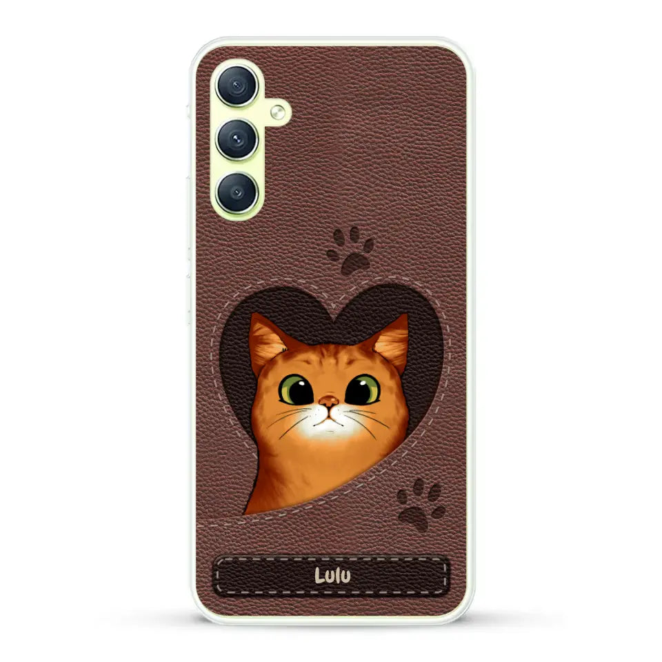 Chats curieux aspect cuir - Coque de téléphone personnalisée