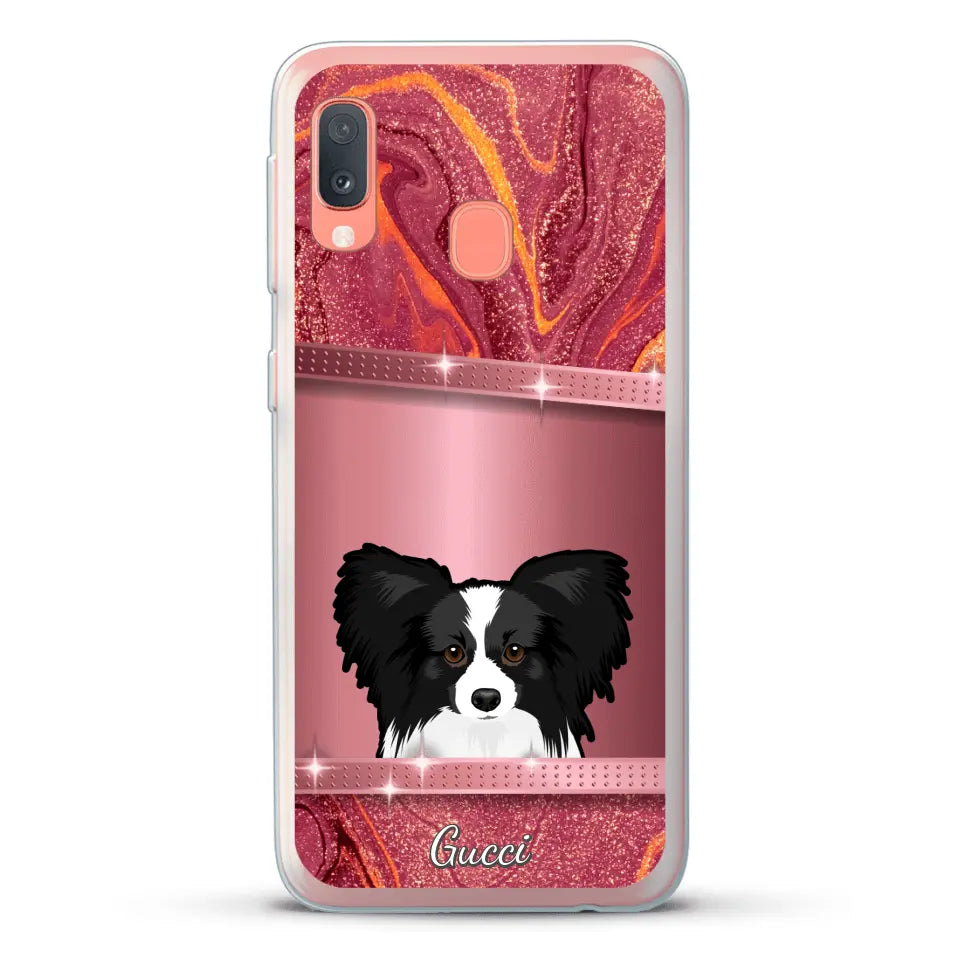 Chiens curieux aspect pailleté - Coque de téléphone personnalisée