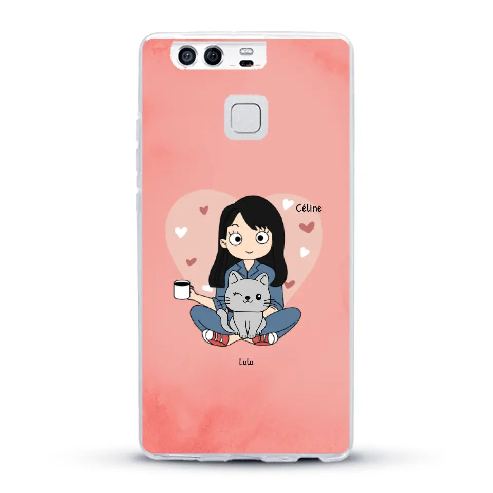 Maman chat BD - Coque de téléphone personnalisée