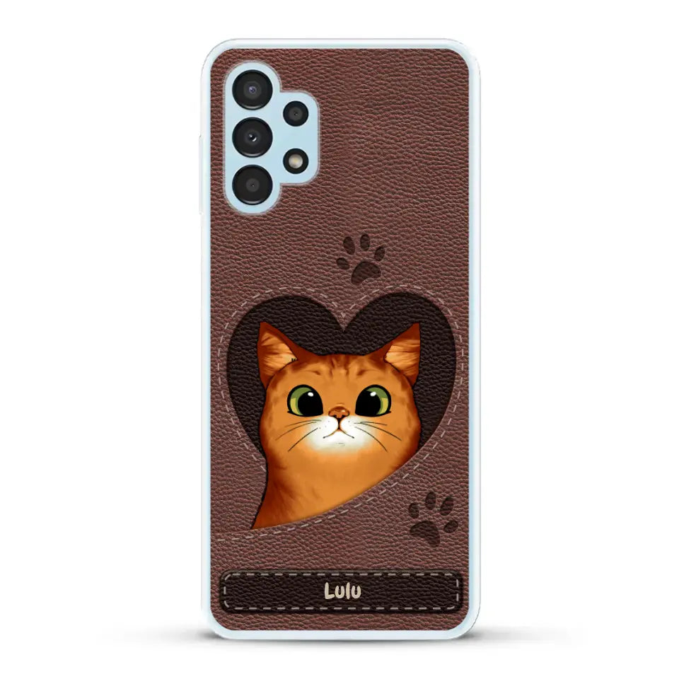 Chats curieux aspect cuir - Coque de téléphone personnalisée