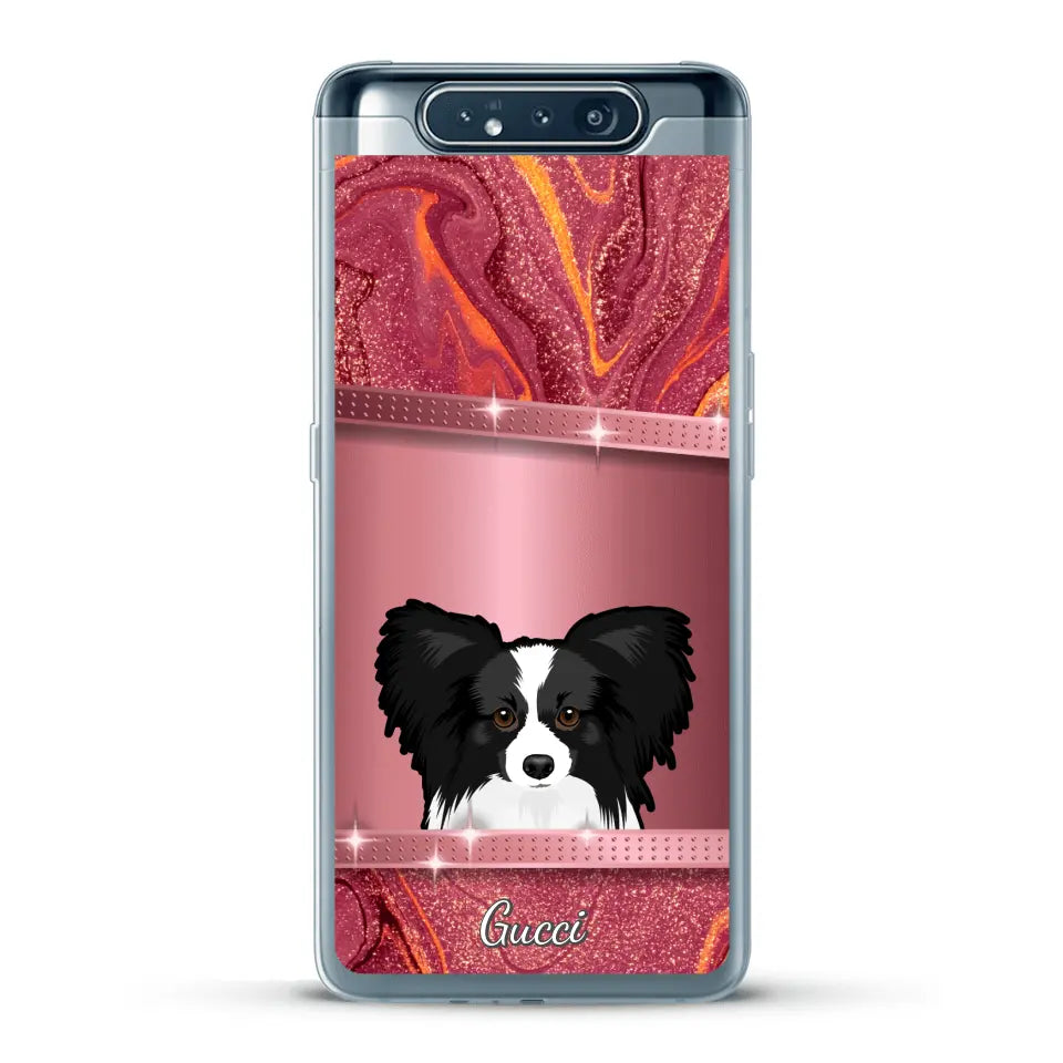 Chiens curieux aspect pailleté - Coque de téléphone personnalisée