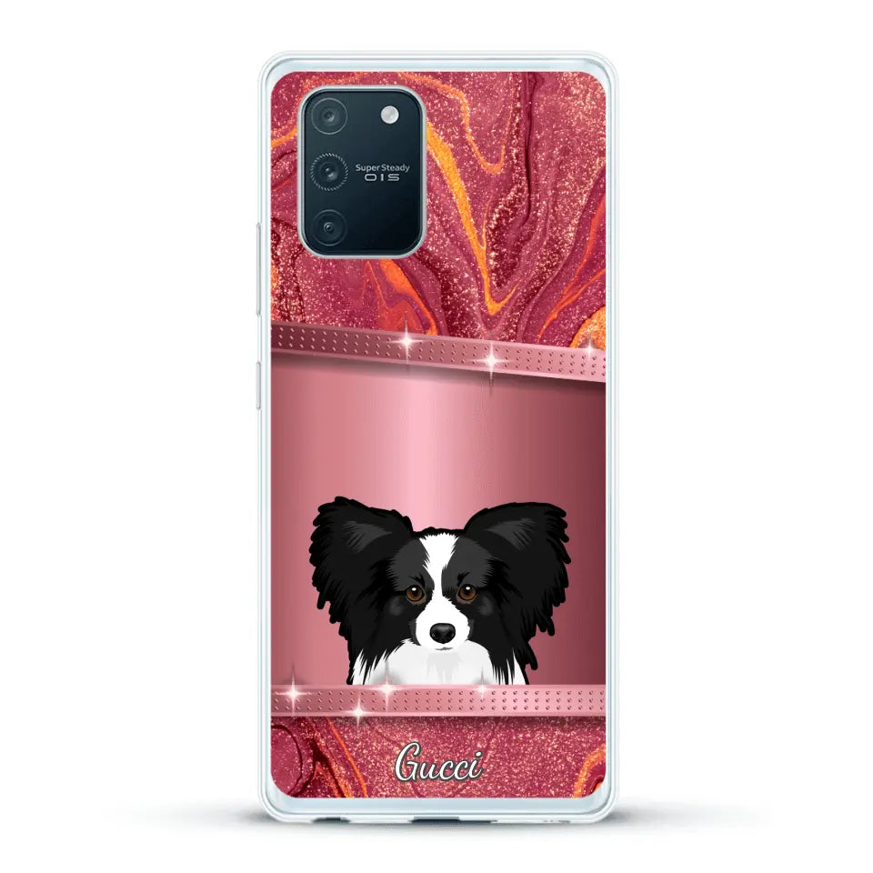 Chiens curieux aspect pailleté - Coque de téléphone personnalisée