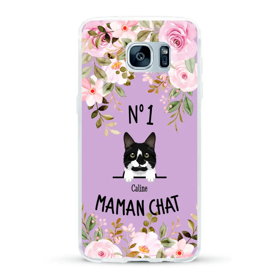 Maman chat N° 1 - Coque de téléphone personnalisée