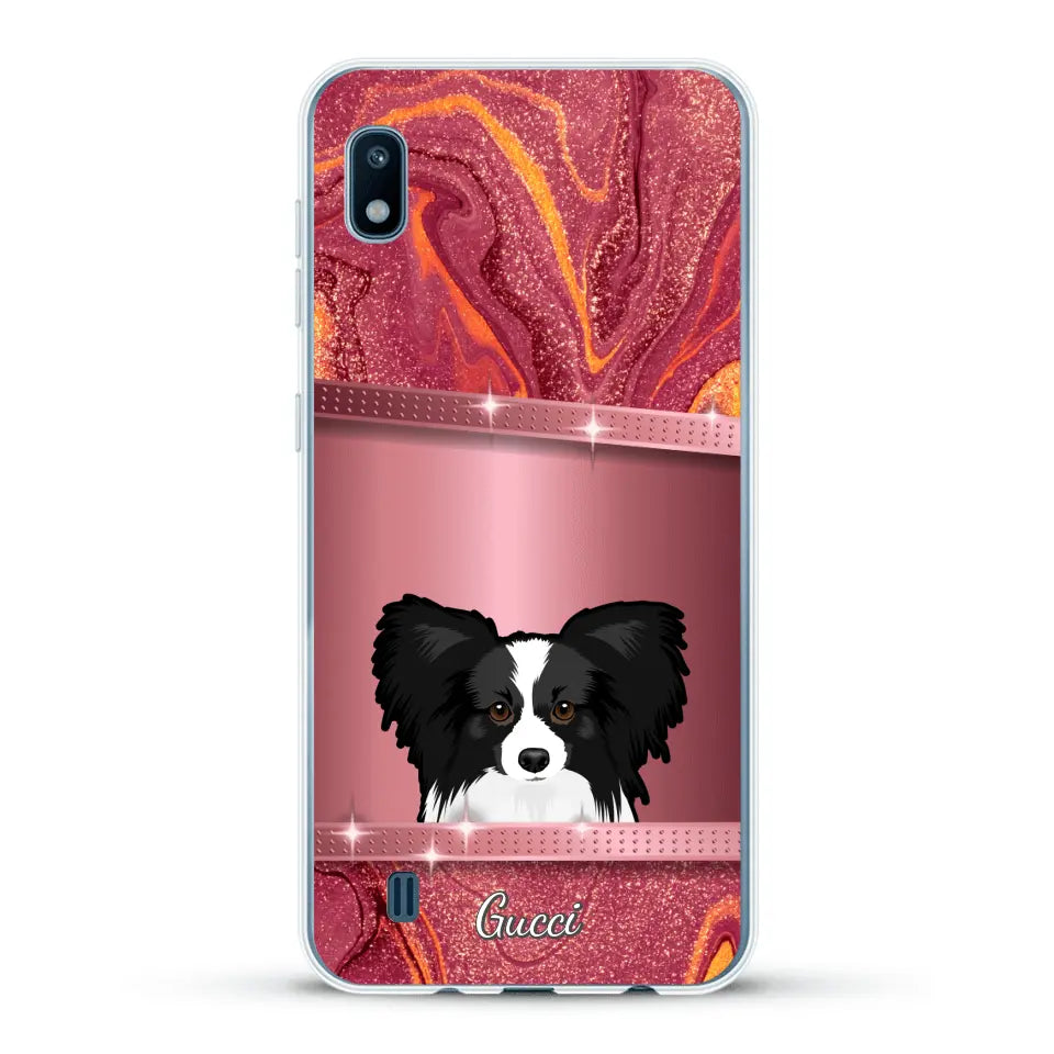 Chiens curieux aspect pailleté - Coque de téléphone personnalisée