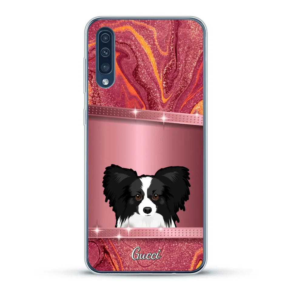 Chiens curieux aspect pailleté - Coque de téléphone personnalisée