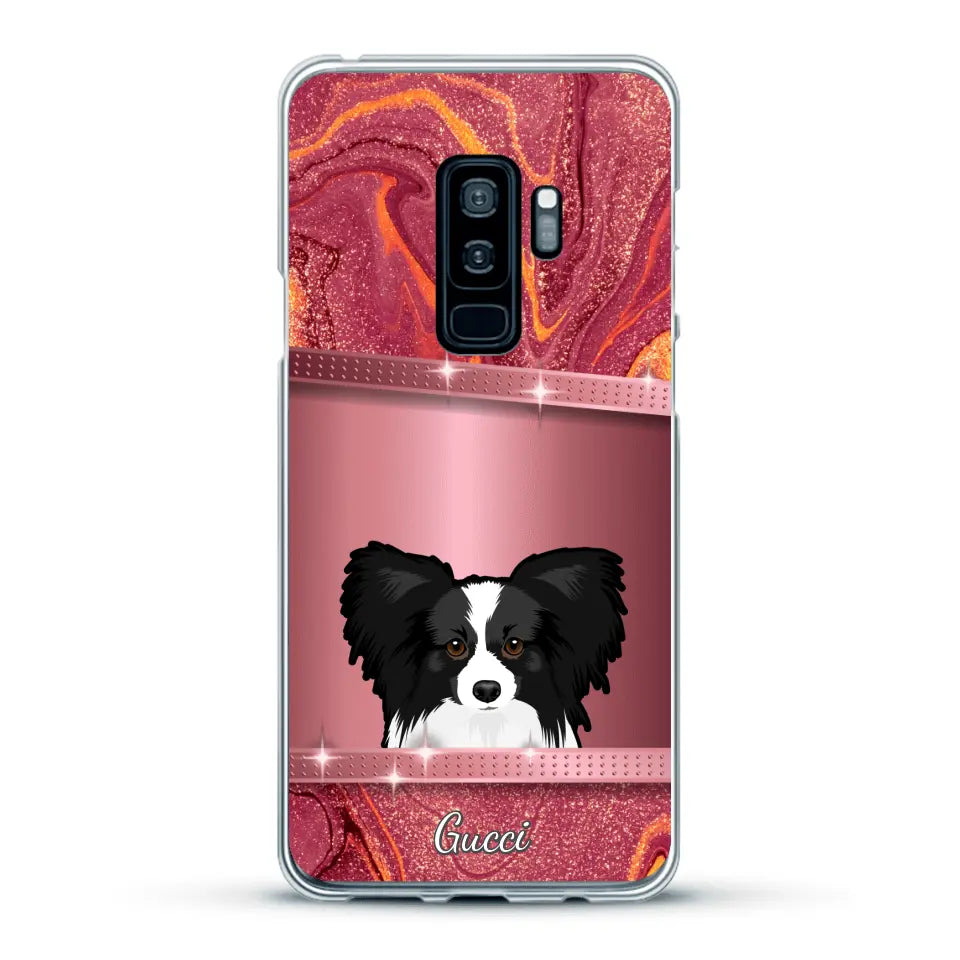 Chiens curieux aspect pailleté - Coque de téléphone personnalisée