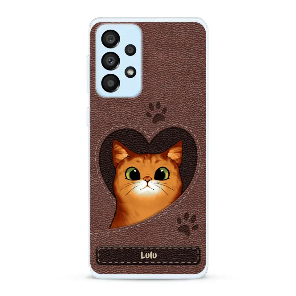 Chats curieux aspect cuir - Coque de téléphone personnalisée