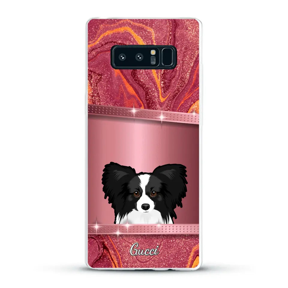 Chiens curieux aspect pailleté - Coque de téléphone personnalisée