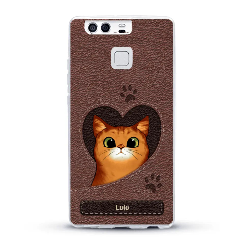 Chats curieux aspect cuir - Coque de téléphone personnalisée