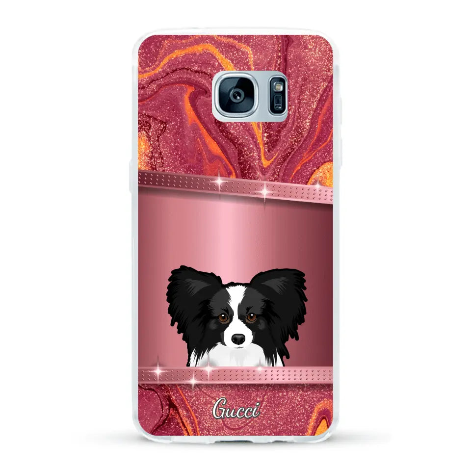 Chiens curieux aspect pailleté - Coque de téléphone personnalisée