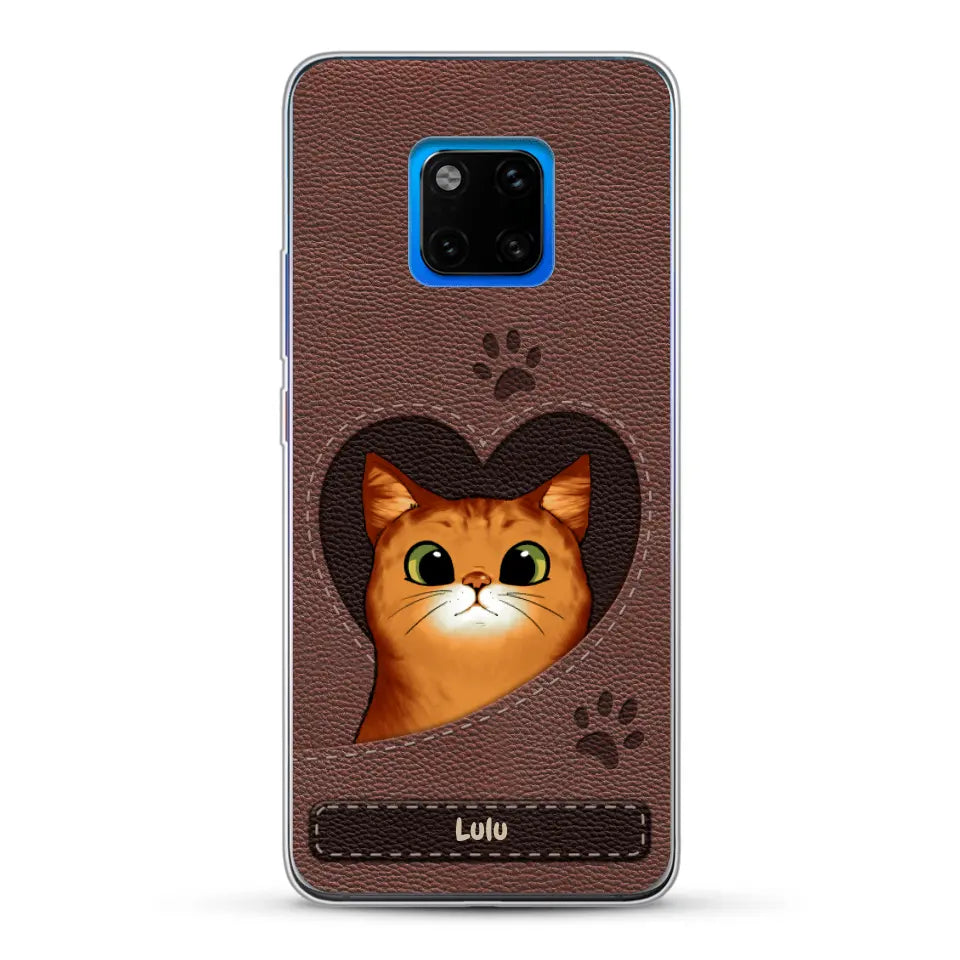 Chats curieux aspect cuir - Coque de téléphone personnalisée