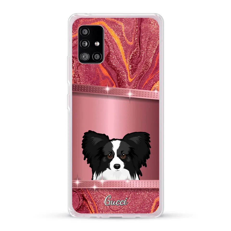 Chiens curieux aspect pailleté - Coque de téléphone personnalisée