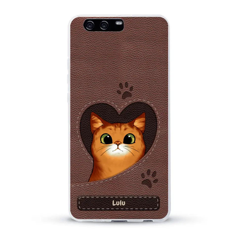 Chats curieux aspect cuir - Coque de téléphone personnalisée