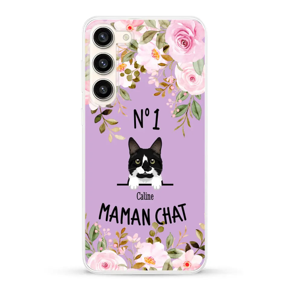 Maman chat N° 1 - Coque de téléphone personnalisée