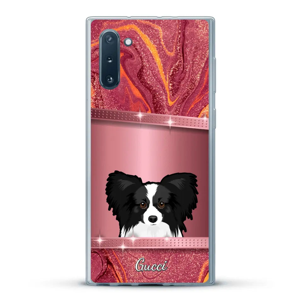 Chiens curieux aspect pailleté - Coque de téléphone personnalisée