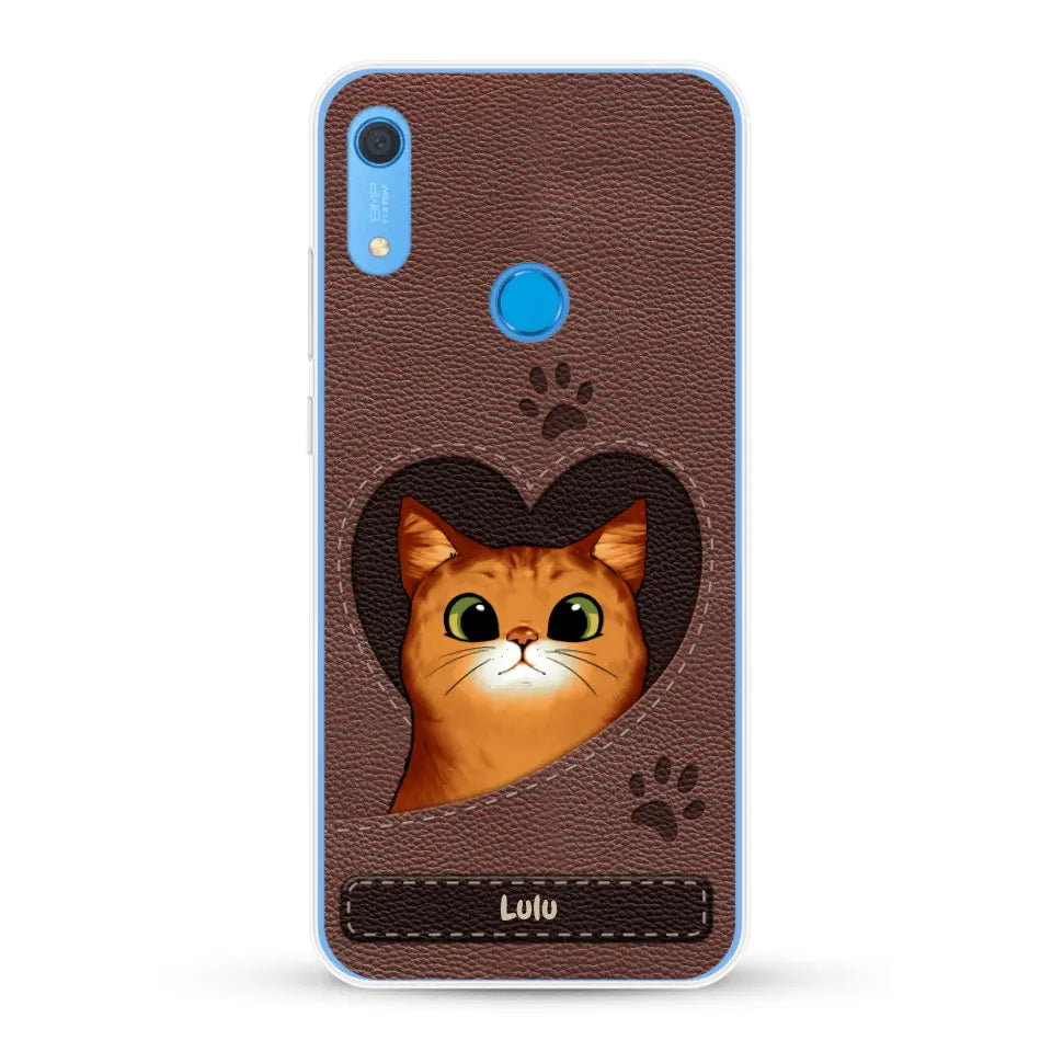 Chats curieux aspect cuir - Coque de téléphone personnalisée