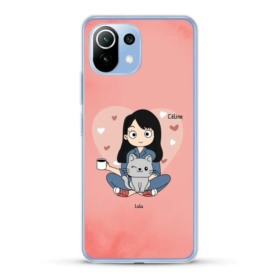 Maman chat BD - Coque de téléphone personnalisée