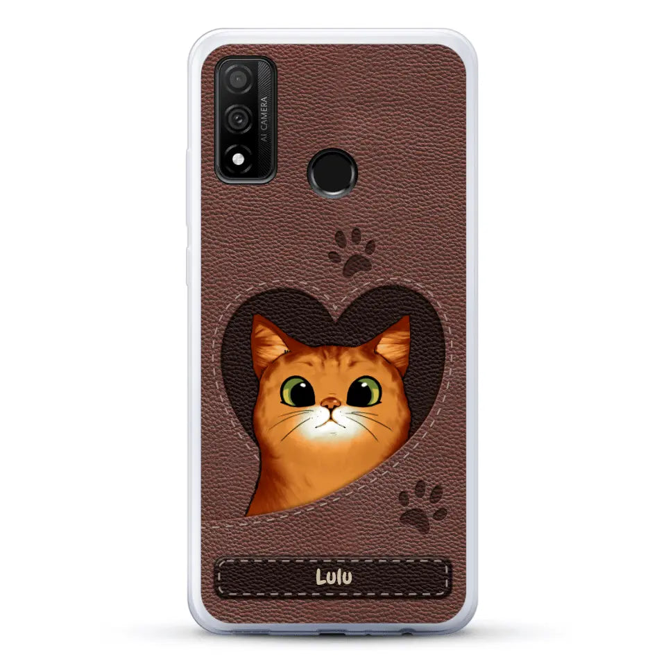 Chats curieux aspect cuir - Coque de téléphone personnalisée