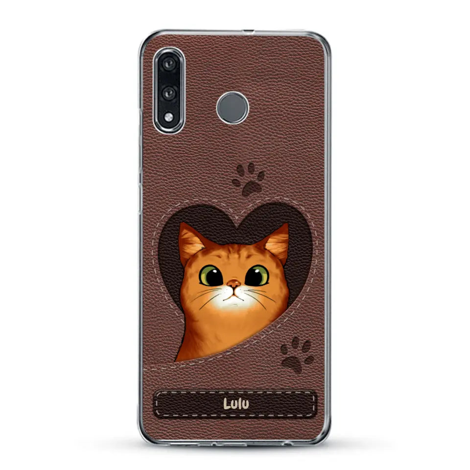 Chats curieux aspect cuir - Coque de téléphone personnalisée