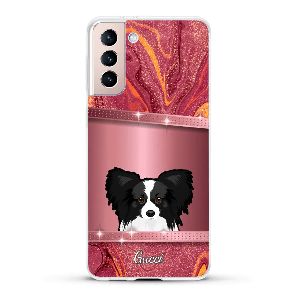 Chiens curieux aspect pailleté - Coque de téléphone personnalisée