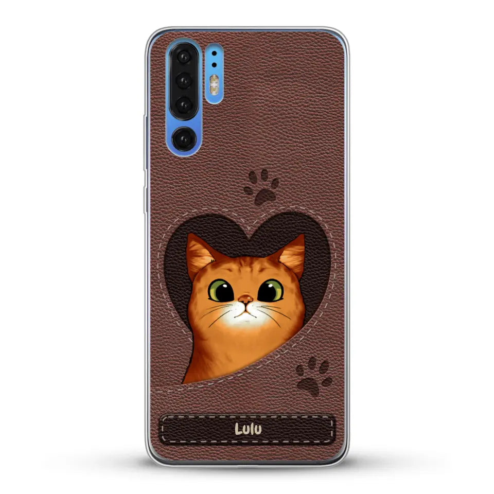 Chats curieux aspect cuir - Coque de téléphone personnalisée