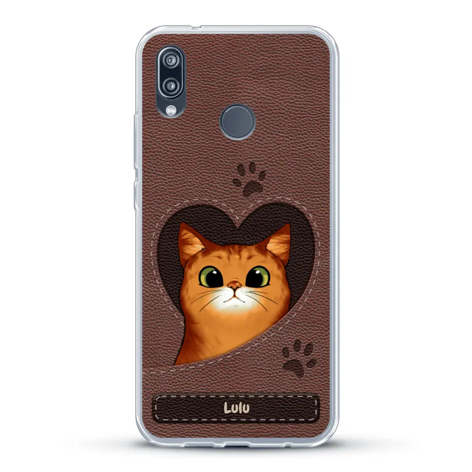 Chats curieux aspect cuir - Coque de téléphone personnalisée