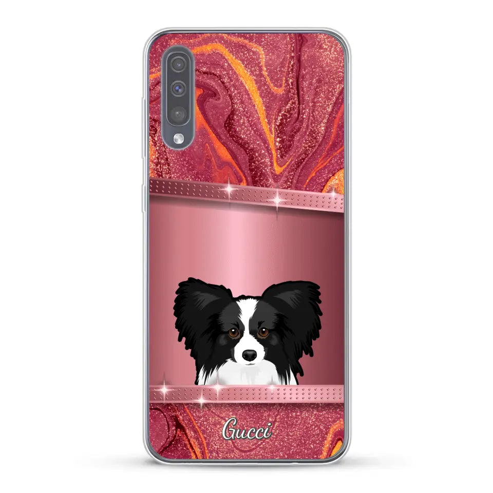 Chiens curieux aspect pailleté - Coque de téléphone personnalisée