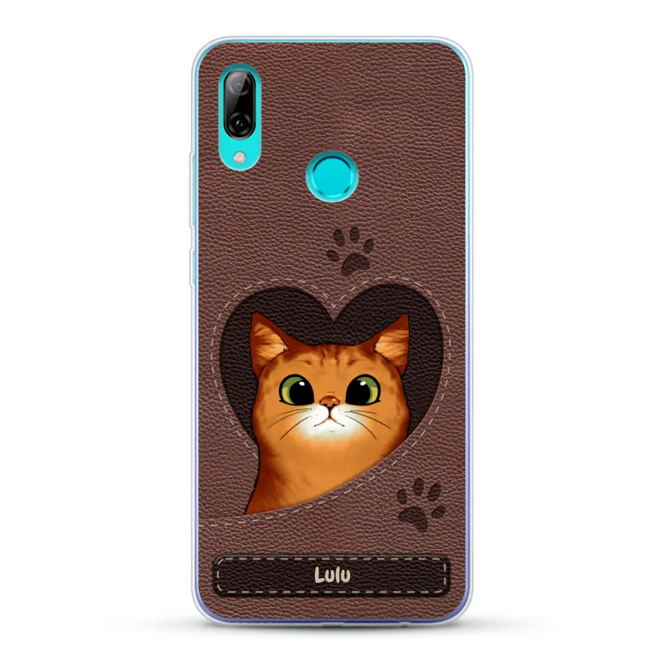 Chats curieux aspect cuir - Coque de téléphone personnalisée