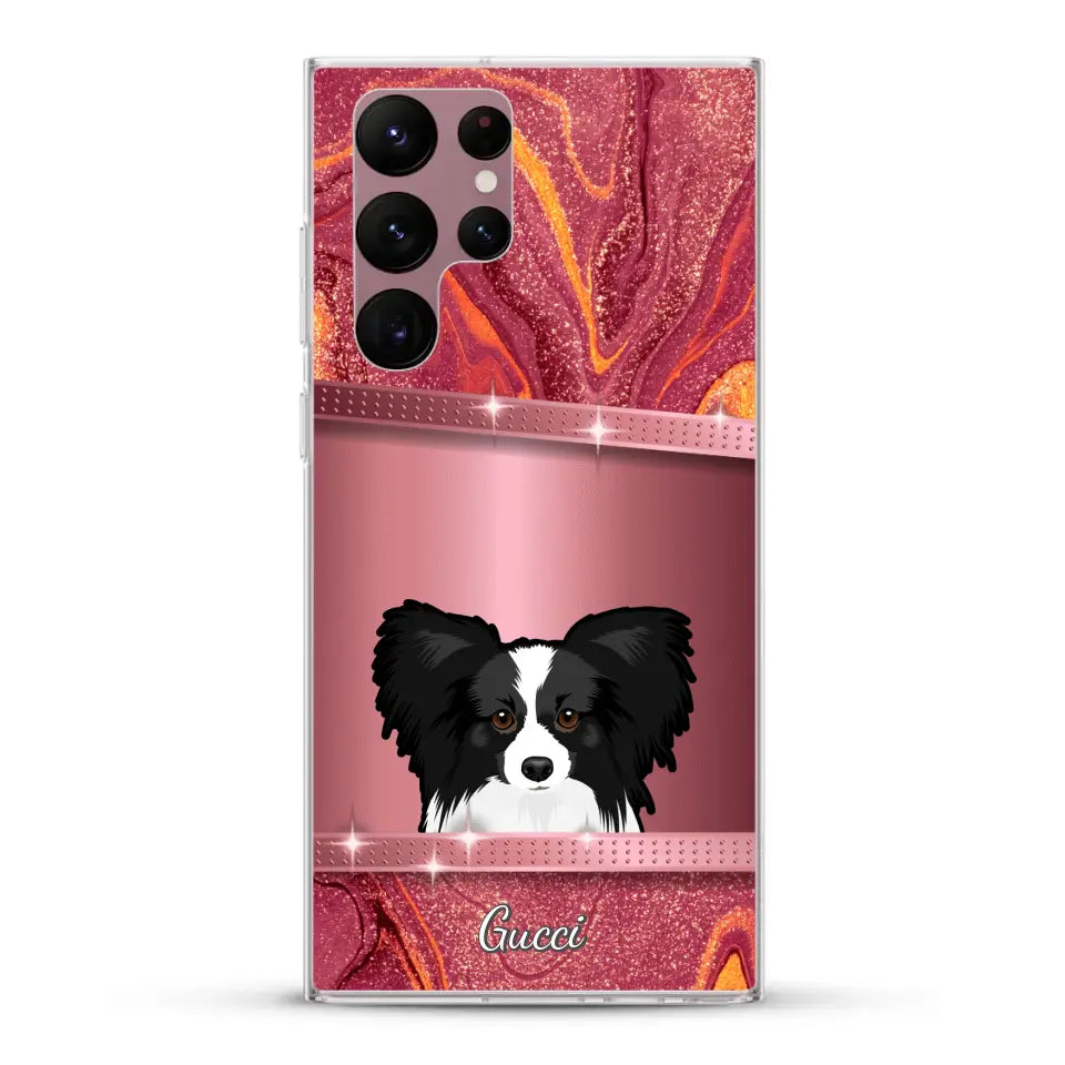 Chiens curieux aspect pailleté - Coque de téléphone personnalisée