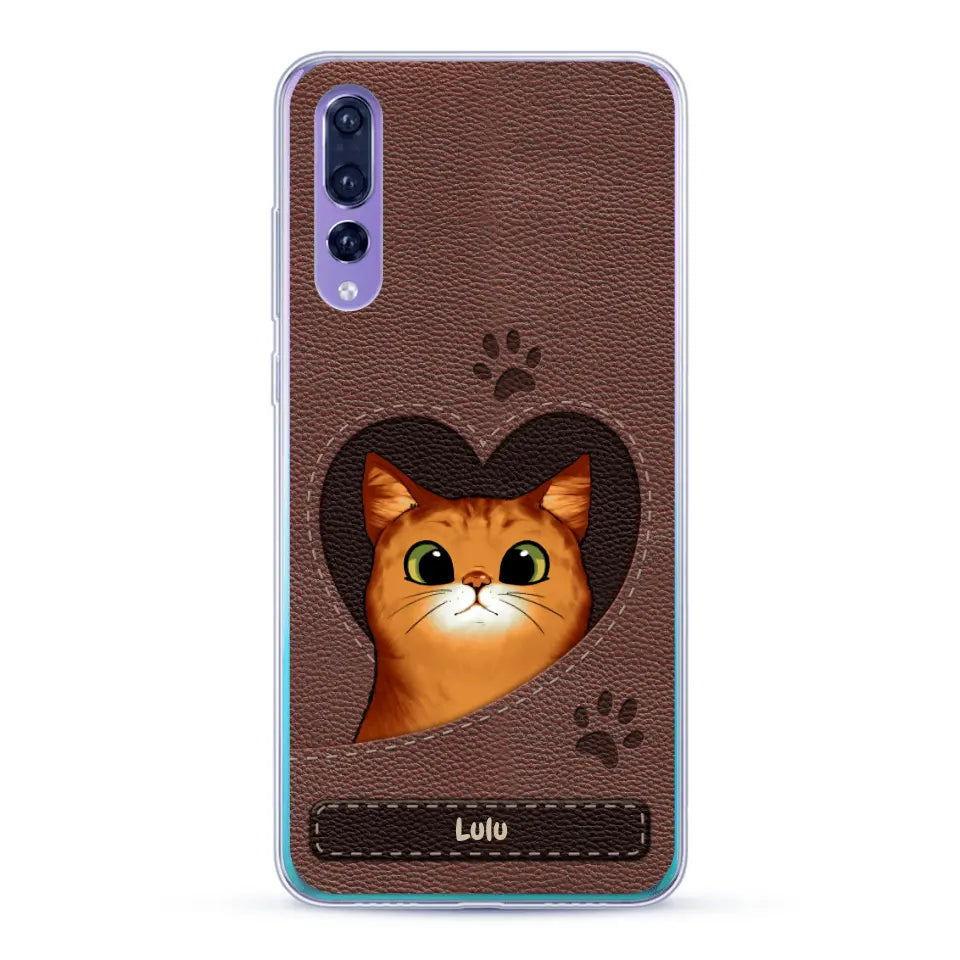 Chats curieux aspect cuir - Coque de téléphone personnalisée