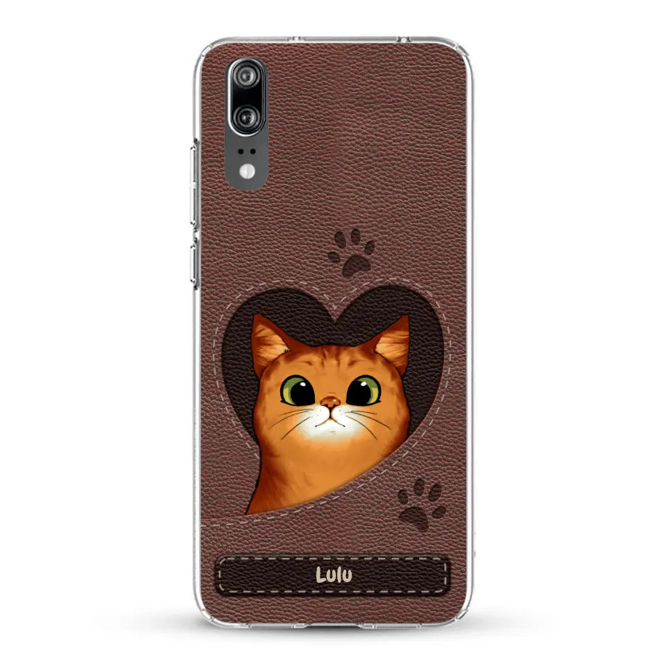 Chats curieux aspect cuir - Coque de téléphone personnalisée