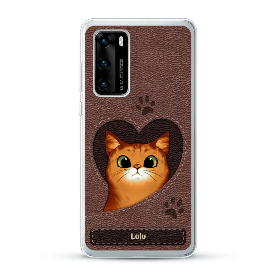 Chats curieux aspect cuir - Coque de téléphone personnalisée