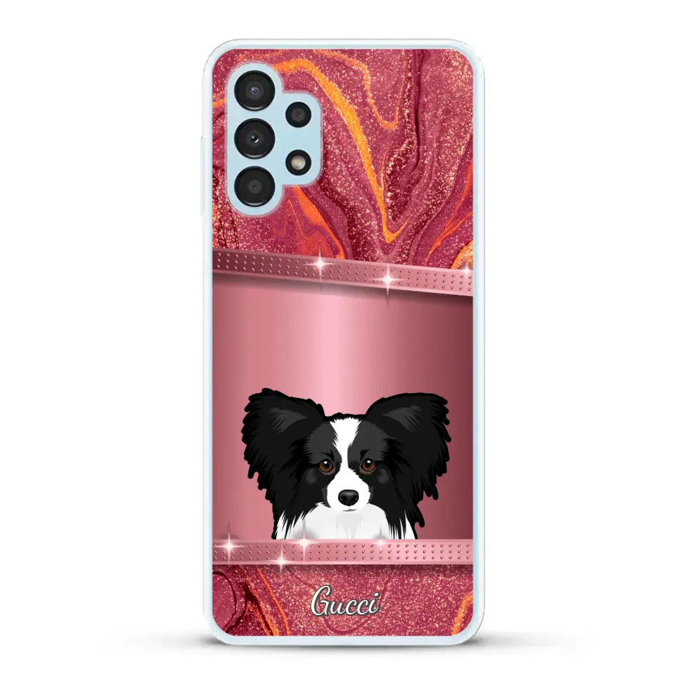 Chiens curieux aspect pailleté - Coque de téléphone personnalisée