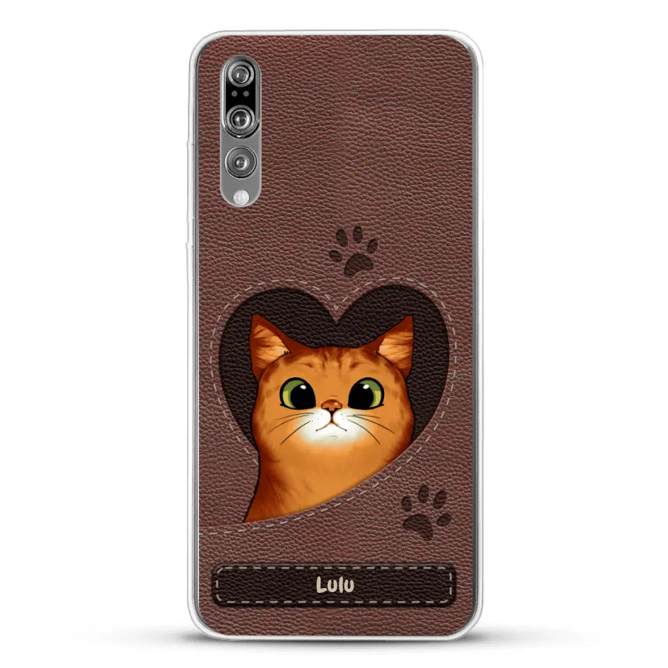 Chats curieux aspect cuir - Coque de téléphone personnalisée