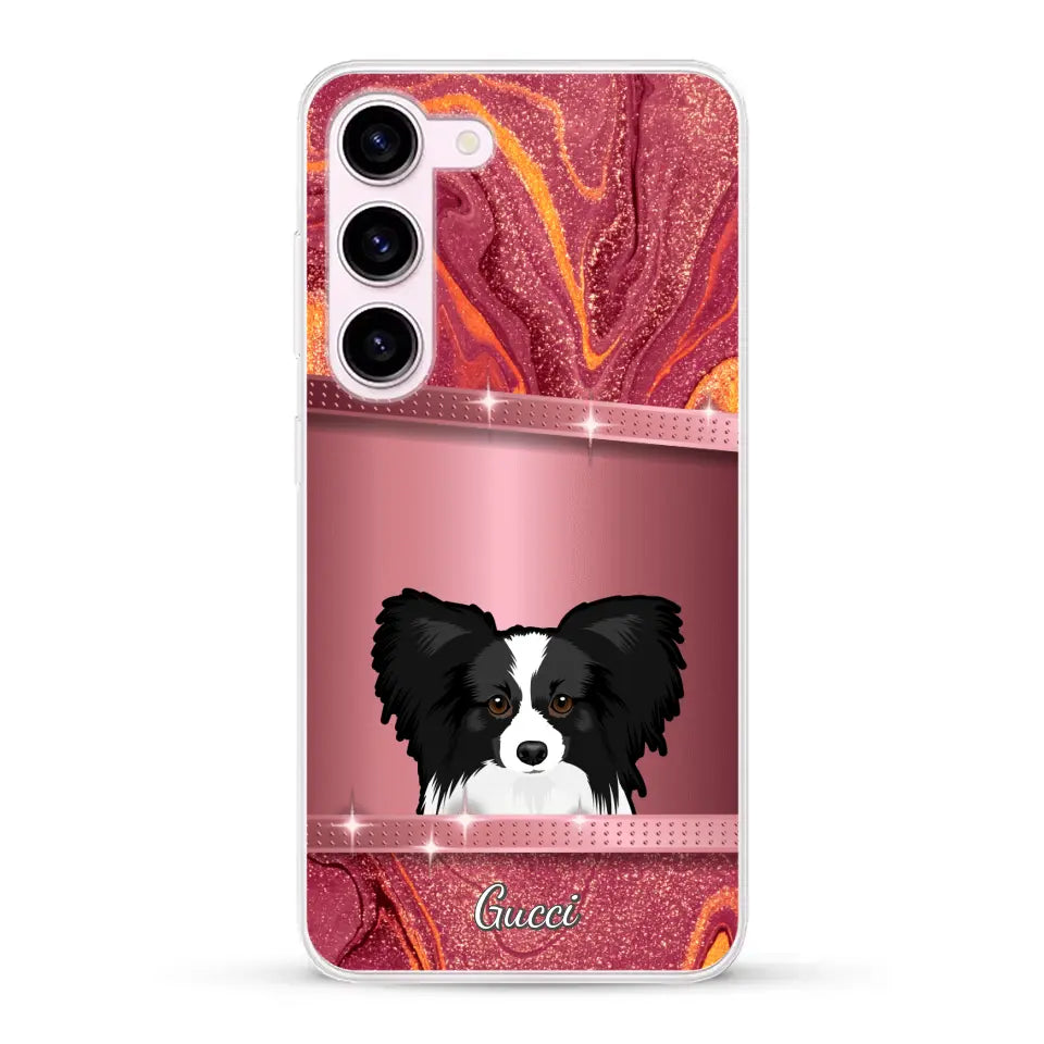 Chiens curieux aspect pailleté - Coque de téléphone personnalisée