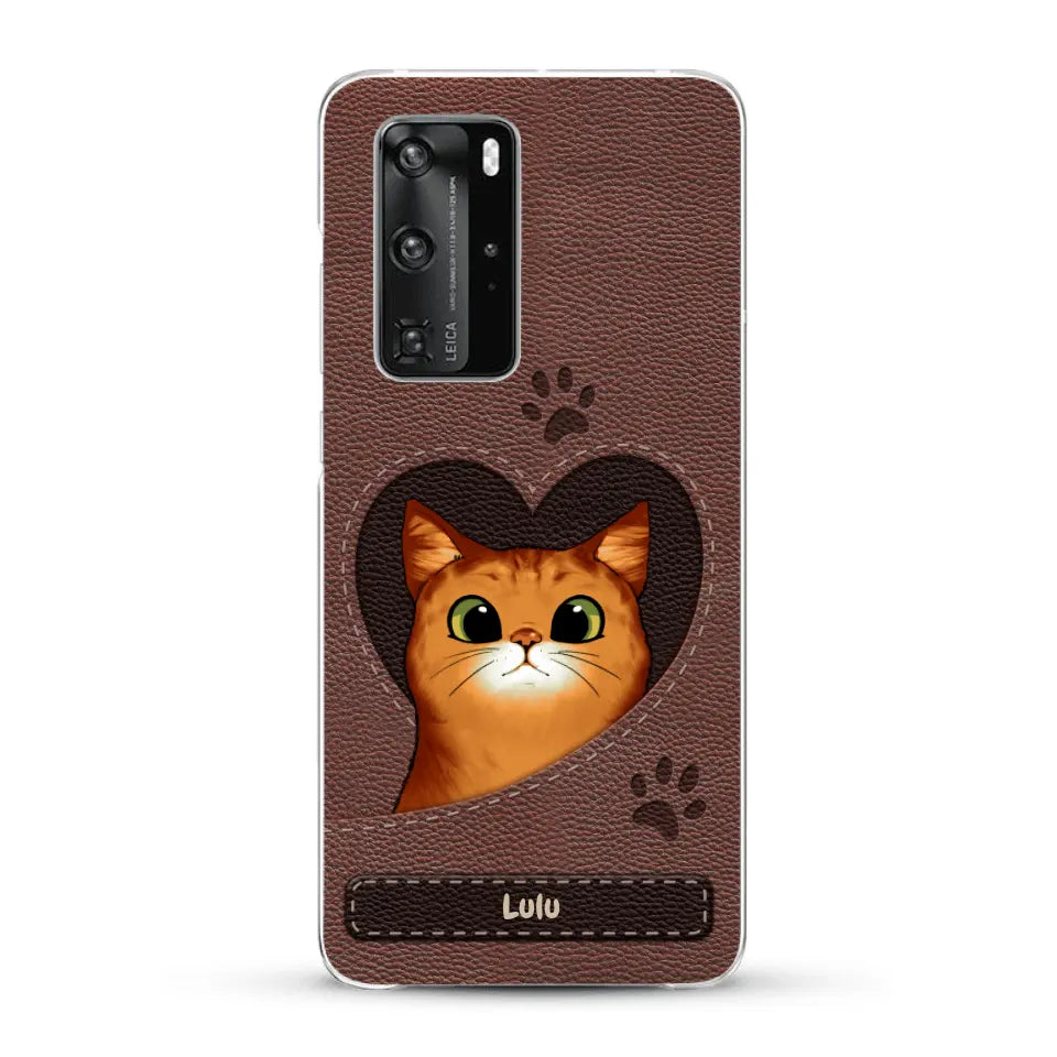 Chats curieux aspect cuir - Coque de téléphone personnalisée