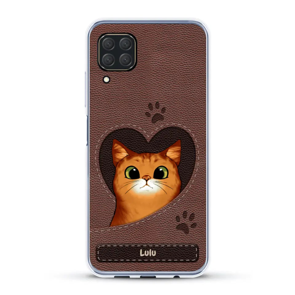 Chats curieux aspect cuir - Coque de téléphone personnalisée