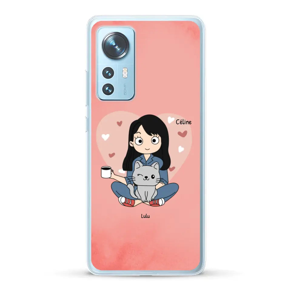 Maman chat BD - Coque de téléphone personnalisée