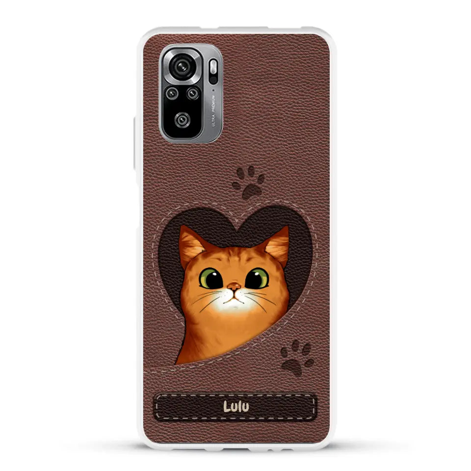 Chats curieux aspect cuir - Coque de téléphone personnalisée