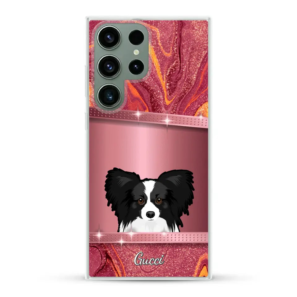 Chiens curieux aspect pailleté - Coque de téléphone personnalisée