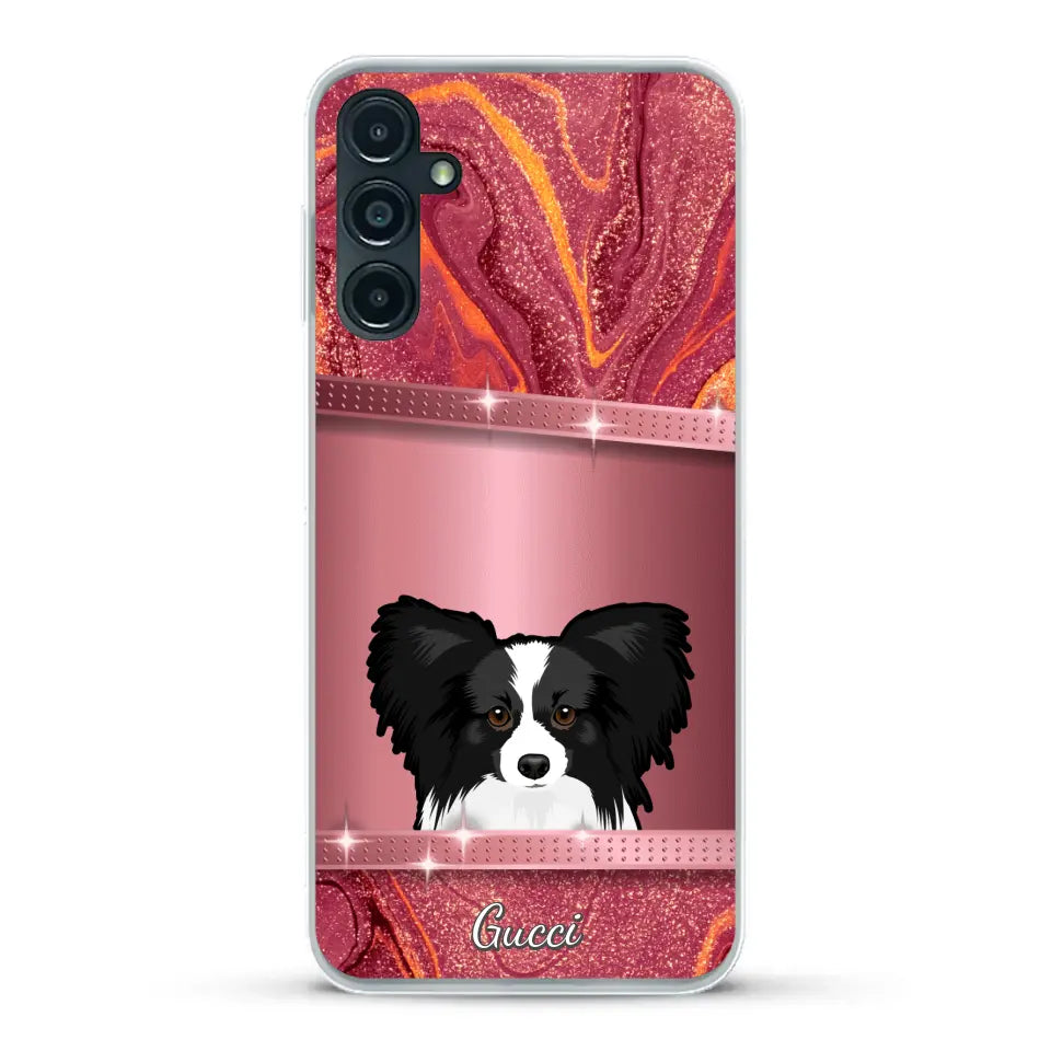 Chiens curieux aspect pailleté - Coque de téléphone personnalisée