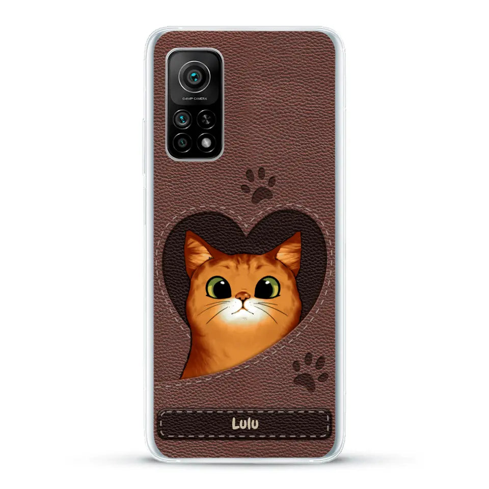 Chats curieux aspect cuir - Coque de téléphone personnalisée