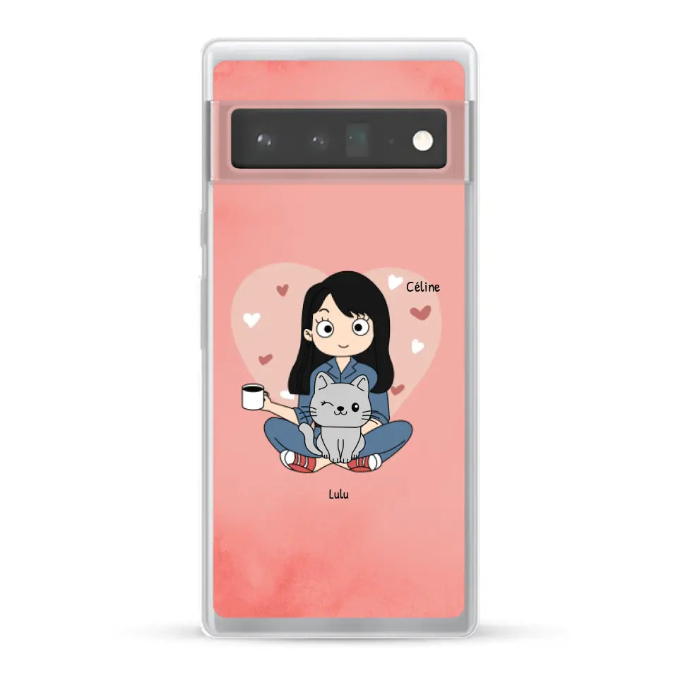 Maman chat BD - Coque de téléphone personnalisée