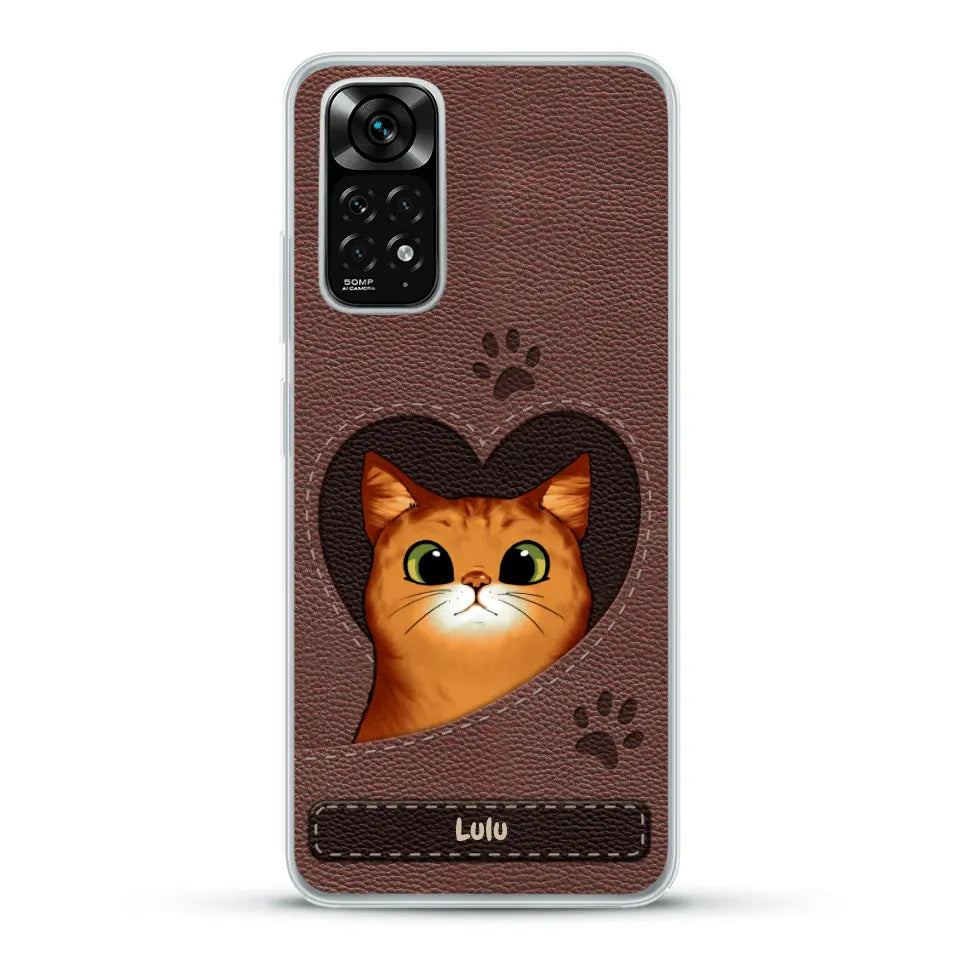 Chats curieux aspect cuir - Coque de téléphone personnalisée